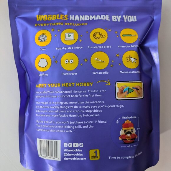 The Woobles Holiday Edition Learn to Crochet Kits - Hazel the Nutcracker - Picture 2 of 2